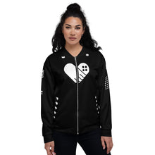 Load image into Gallery viewer, Black "Hero" Unisex Bomber Jacket