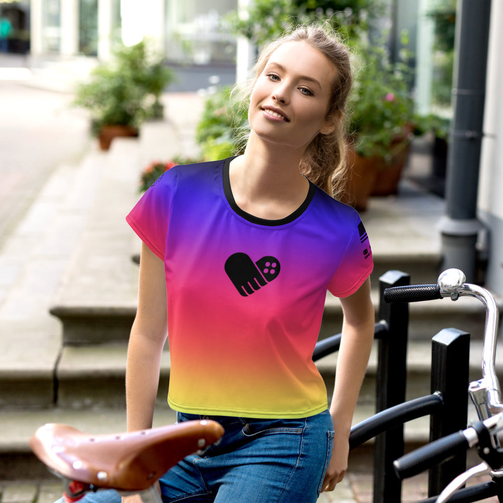 GFL Heart Aurora Crop Tee