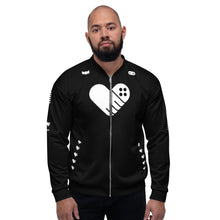 Load image into Gallery viewer, Black &quot;HERO&quot; Bomber Jacket
